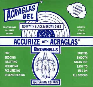 Brownells 2 Gun ACRAGLAS GEL Rifle Stock Epoxy Bedding Compound Kit