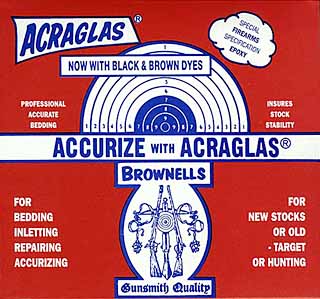 Brownells 2 Gun ACRAGLAS GEL Rifle Stock Epoxy Bedding Compound Kit