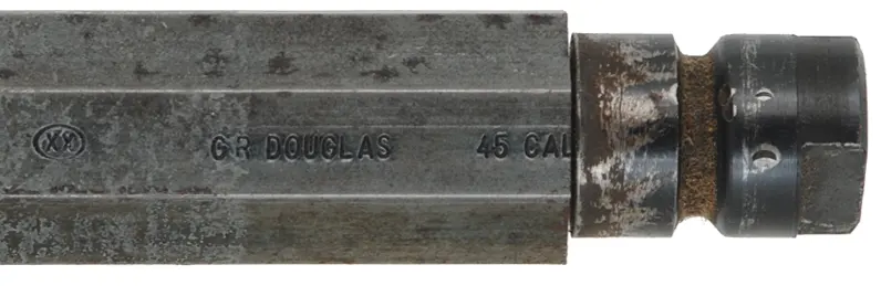 Octagon-to-Round Barrel Blank,
.45 caliber, 34", Douglas XX Premium blank,
blank plug for underhammer installed