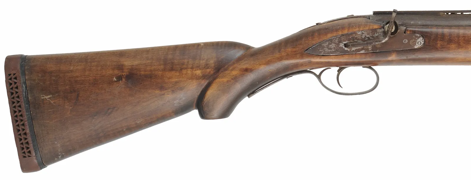 Muzzleloading Shotgun,
 12 gauge choked, 36" Melot barrel,
mule ear percussion lock, L&R trigger, iron trim, crude