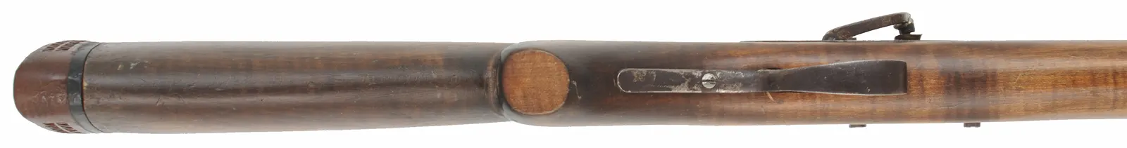 Muzzleloading Shotgun,
 12 gauge choked, 36" Melot barrel,
mule ear percussion lock, L&R trigger, iron trim, crude