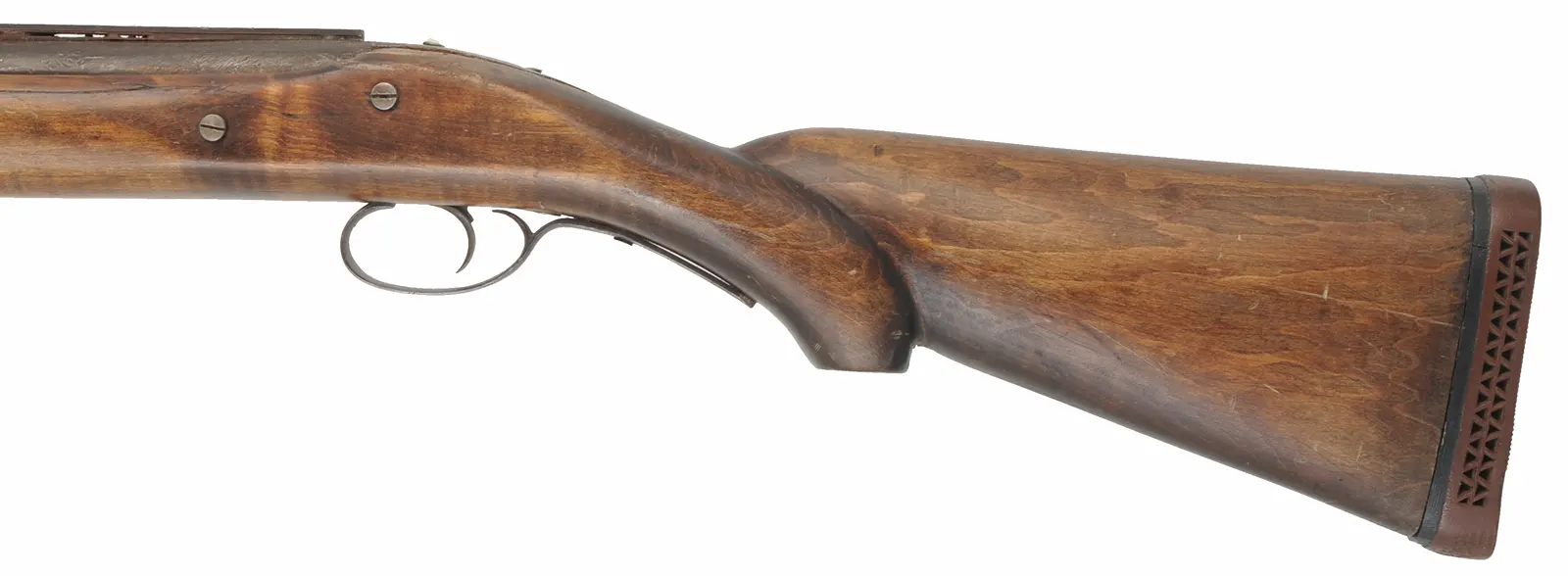 Muzzleloading Shotgun,
 12 gauge choked, 36" Melot barrel,
mule ear percussion lock, L&R trigger, iron trim, crude