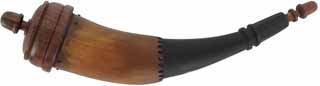 Day Powder Horn,
10", walnut base and stopper
