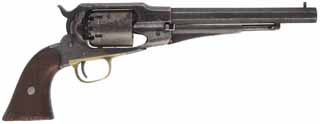 Antique Remington New Model Army Revolver,
.44 caliber, 8" barrel,
percussion, walnut, military marks