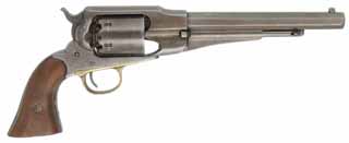 Antique 1858 Remington New Model Army Revolver,
.44 caliber, 8" barrel,
percussion, walnut, military marks