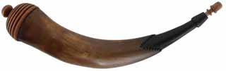Tansel Powder Horn,
13-3/4", turned beehive base and stopper