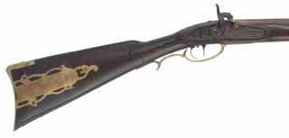 Golden Age Longrifle,
.50 caliber 36" barrel,
Golden Age percussion lock, maple, brass trim, used