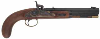 Lyman Great Plains Pistol,
.50 caliber, 8" barrel, 
percussion, walnut, belt hook, 
near new, with box and belt hook