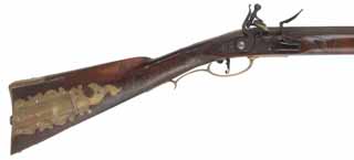 Bonewitz Longrifle,
.50 caliber, 42" swamped Colerain barrel,
flint lock, curly maple, engraved brass trim, 
new, by Ed Dennis
