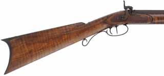 Hawken Halfstock Rifle,
.54 caliber, 36" Colerain barrel,
L&R percussion lock, maple, iron trim,
new, unfired, by George Nelson