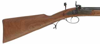 English Sporting Rifle,
.45 caliber 1 in 20 twist, 31" barrel,
percussion, walnut, iron trim, used