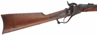 Antique 1858 Starr Breech Loading Carbine, 
.54 caliber, 21" barrel, 
percussion, walnut with some chips, brass