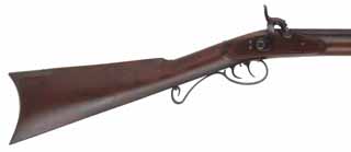 Plains Rifle,
45 caliber, 30" Green Mountain barrel, 
Siler Mountain percussion lock, maple, iron trim, 
used, signed C. Townsend