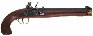 Kentucky Pistol, 
.45 caliber, 10-3/8" barrel, 
flintlock, walnut, brass, 
unfired, in factory box, by Davide Pedersoli