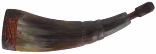 Flat Priming Horn,
5-7/8", mottled black horn