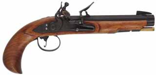 Kentucky Flint Pistol
.50 caliber, 8" barrel,
walnut stock, iron trim, used,
signed by Matt Avance