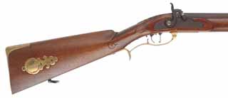 Jaeger Rifle,
.62 caliber, 31" Rice swamped barrel,
percussion, walnut, brass trim, used