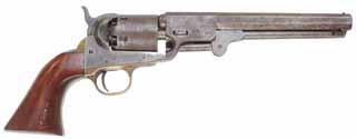 Colt 1851 Navy Revolver,
.36 caliber, 7-1/2" barrel, 
percussion, aged patina, 
used, with holster, by Pietta