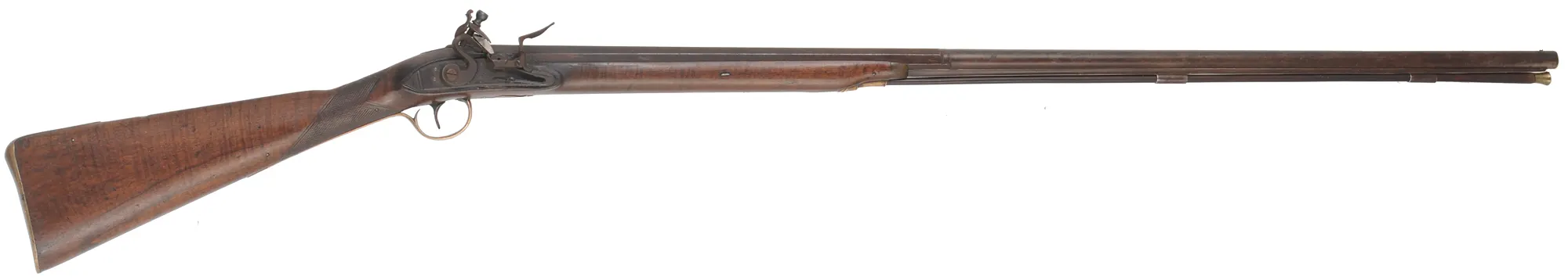 Antique Ketland Fowling Gun,
.60 caliber smoothbore, 40-1/4" octagon-to-round barrel, 
walnut, brass, reconversion to flintlock
