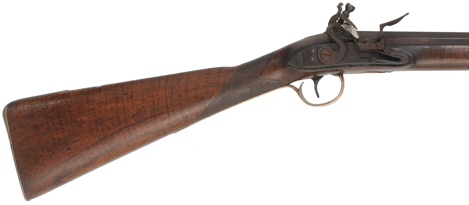 Antique Ketland Fowling Gun,
.60 caliber smoothbore, 40-1/4" octagon-to-round barrel, 
walnut, brass, reconversion to flintlock