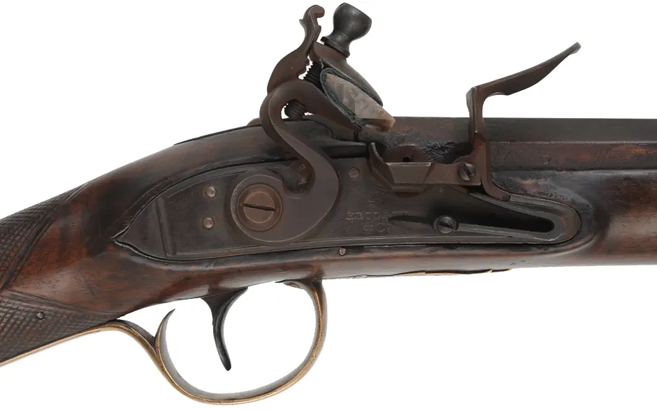 Antique Ketland Fowling Gun,
.60 caliber smoothbore, 40-1/4" octagon-to-round barrel, 
walnut, brass, reconversion to flintlock