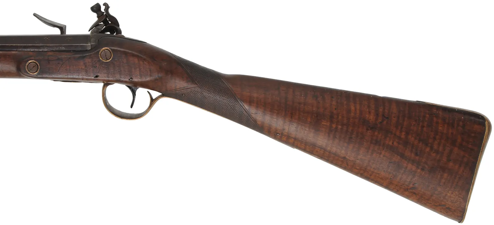 Antique Ketland Fowling Gun,
.60 caliber smoothbore, 40-1/4" octagon-to-round barrel, 
walnut, brass, reconversion to flintlock