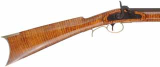 Henry E. Leman ~ Lancaster, Pennsylvania,
.50 caliber, 32" Green River Rifle Works barrel,
Siler Mountain percussion lock, faux stripe maple,
by Les Bennet formerly of Green River Rifle Works, Roosevelt, Utah