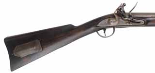 Mountain Rifle,
.60 caliber coned muzzle, 42" swamped R. Hoyt barrel,
flintlock, walnut, iron & brass trim,
used, signed by Mike Miller
