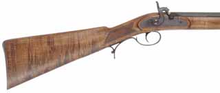 English Sporting Rifle,
.58 caliber, 32" Green Mountain barrel, 
maple, iron trim, percussion, 
new, unfired, by J.A. Wymore