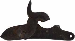 Antique Potsdam 1809/39 Musket Lock,
well aged patina, broken bridle, sold as-is