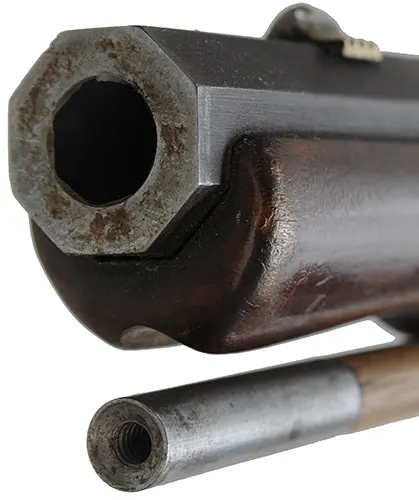 Early Southern Mountain Rifle,
.40 caliber 46" swamped barrel,
TRS flint lock, maple, brass trim, used Early Southern Mountain Rifle,
.40 caliber 46" swamped barrel,
TRS flint lock, maple, brass trim, used