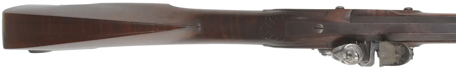 Early Southern Mountain Rifle,
.40 caliber 46" swamped barrel,
TRS flint lock, maple, brass trim, used Early Southern Mountain Rifle,
.40 caliber 46" swamped barrel,
TRS flint lock, maple, brass trim, used