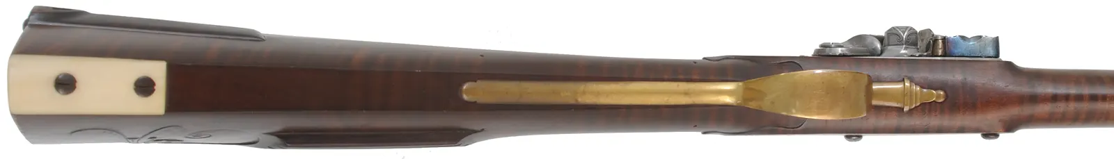 Early Southern Mountain Rifle,
.40 caliber 46" swamped barrel,
TRS flint lock, maple, brass trim, used Early Southern Mountain Rifle,
.40 caliber 46" swamped barrel,
TRS flint lock, maple, brass trim, used