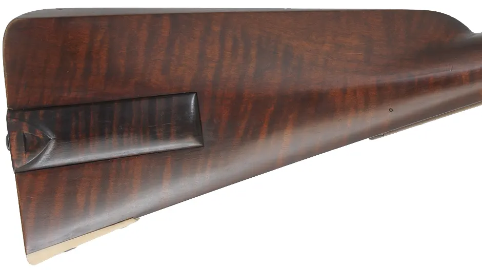 Early Southern Mountain Rifle,
.40 caliber 46" swamped barrel,
TRS flint lock, maple, brass trim, used Early Southern Mountain Rifle,
.40 caliber 46" swamped barrel,
TRS flint lock, maple, brass trim, used