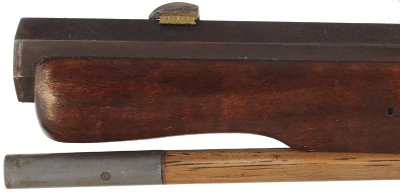 Early Southern Mountain Rifle,
.40 caliber 46" swamped barrel,
TRS flint lock, maple, brass trim, used Early Southern Mountain Rifle,
.40 caliber 46" swamped barrel,
TRS flint lock, maple, brass trim, used