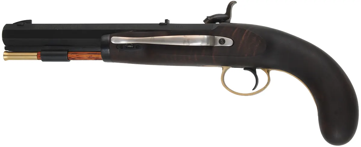 Lyman Great Plains Pistol,
.54 caliber, 8" barrel,
percussion, walnut, belt hook, used Lyman Great Plains Pistol,
.54 caliber, 8" barrel,
percussion, walnut, belt hook, used