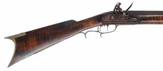 Ohio Fullstock Rifle,
.50 caliber, 36" Green Mountain barrel, 
late Ketland flintlock, maple, nickel silver, used
