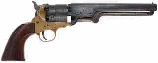 1851 Colt Revolver,
.44 caliber, 7-1/2" barrel,
brass frame, loose barrel and wedge,
used, made in Italy by Armi San Paulo