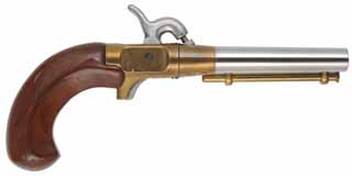 Classic Arms Ace Pistol,
.44 caliber smoothbore, 3-1/2" barrel,
brass frame, walnut grip, used