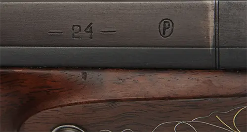 Flint Fowling Gun,
24 gauge, 30-1/2" octagon-to-round barrel,
flintlock, checkered walnut, iron trim,
used, by Ron Paull Flint Fowling Gun,
24 gauge, 30-1/2" octagon-to-round barrel,
flintlock, checkered walnut, iron trim,
used, by Ron Paull