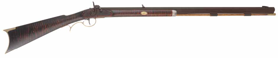 Henry E. Leman ~ Lancaster, Pennsylvania,
.50 caliber, 34" Green River Rifle Works barrel,
Siler Mountain percussion, faux stripe maple, brass,
used, by Les Bennet formerly of Green River Rifle Works, Roosevelt, Utah