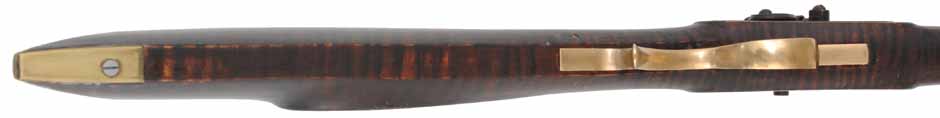 Henry E. Leman ~ Lancaster, Pennsylvania,
.50 caliber, 34" Green River Rifle Works barrel,
Siler Mountain percussion, faux stripe maple, brass,
used, by Les Bennet formerly of Green River Rifle Works, Roosevelt, Utah