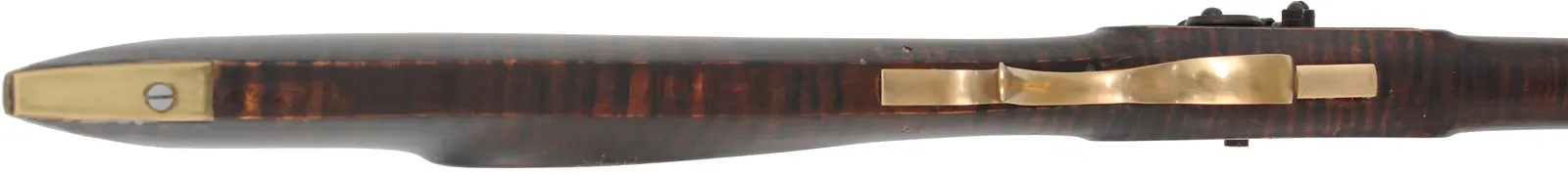 Henry E. Leman ~ Lancaster, Pennsylvania,
.50 caliber, 34" Green River Rifle Works barrel,
Siler Mountain percussion, faux stripe maple, brass,
used, by Les Bennet formerly of Green River Rifle Works, Roosevelt, Utah