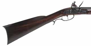 Late Virginia Longrifle,
.40 caliber, 42" Colerain barrel,
Chambers' late Ketland flintlock, walnut, iron,
new, unfired, by T. Gray