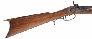 Antique Halfstock Rifle,
.32 caliber, 37-1/2" barrel,
walnut, brass trim, percussion, 
marked Enterprise Gunworks ~ 1878