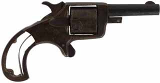 Antique Pocket Revolver,
.22 rimfire, 2-1/4" barrel stamped "PAROLE",
spur trigger, no grips, non-functional, sold as-is