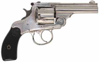 Antique Harrington & Richardson Model 2 Top Break Revolver
.32 centerfire for black powder, 3-1/4" barrel,
rubber grips, nickel finish, non-functional