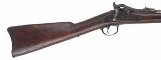 Sporterized U.S. Model Springfield Cadet Rifle
caliber .45-70 Gov't, 29-5/8" barrel,
walnut, iron, broken hammer, mixed parts, needs repair