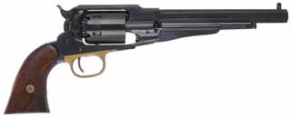 1858 Remington New Model Army Revolver,
.44 caliber, 8" barrel, 
percussion, walnut, blued steel frame, 
used, by FAP ~ Pietta