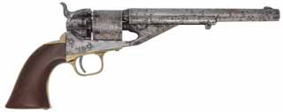 Antique 1861 Colt Navy Conversion,
caliber .38 rimfire, 7-1/2" barrel,
walnut, brass triggerguard & backstrap, holster,
by Colt Firearms Mfg. Co.